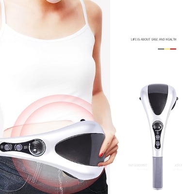 Picture of Smart Electric Full Body Massager Neck Back Leg Massage Machine Variable Speed Far Infrared Handheld Body Massager Hammer - Grey - Int: One size