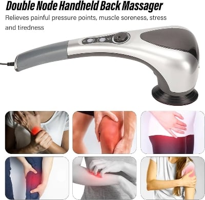 Picture of Smart Electric Full Body Massager Neck Back Leg Massage Machine Variable Speed Far Infrared Handheld Body Massager Hammer - Grey - Int: One size