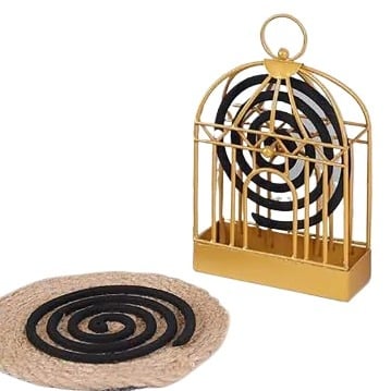 Picture of Smart New 2024-Iron Hollow Mosquito Coils Box,Mosquito Coil Rack Plate with Cover and Handle for Home,Outdoor,Mosquito Coil Holder - Multicolor - Int: One size