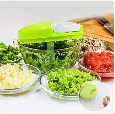 Picture of Easy Spin Cutter, Manual Vegetable Cutter Rope Cutter Meat Grinder Dumpling Filling Meat Shredder Kitchen Tool Kitchen Accessories. - Multicolor - Int: One size