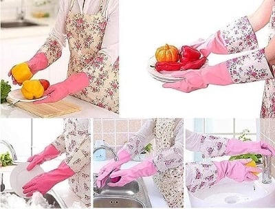 Picture of Indispensable - High Quality Silicone Dish Washing Kitchen Hand Gloves (Multicolor) - Laundry & Cleaning - Modern and Trendy - Multicolor - Int: One size