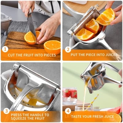 Picture of Aluminum Hand Pressure Juicer Squeezer - Silver - Int: One size