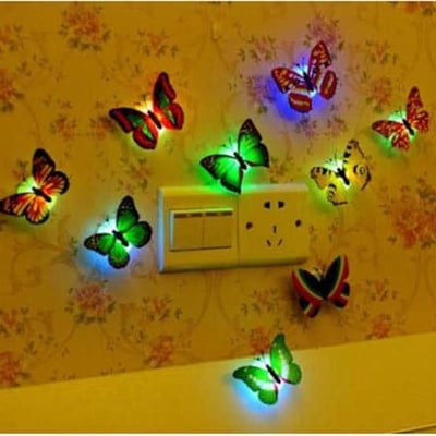 Picture of 2pcs Wall Sticker Vivid Appearance Scratch Resistant 3D Butterfly Sticker Decal - Wall Decoration - Multicolor - Int: One size