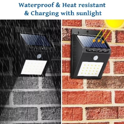 Picture of Solar Lights 30 LED Outdoors Waterproof Solar Lawn Light Solar Power Light for Garden Path l Decoration - Black - Int: One size