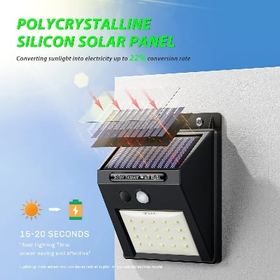 Picture of Solar Lights 30 LED Outdoors Waterproof Solar Lawn Light Solar Power Light for Garden Path l Decoration - Black - Int: One size
