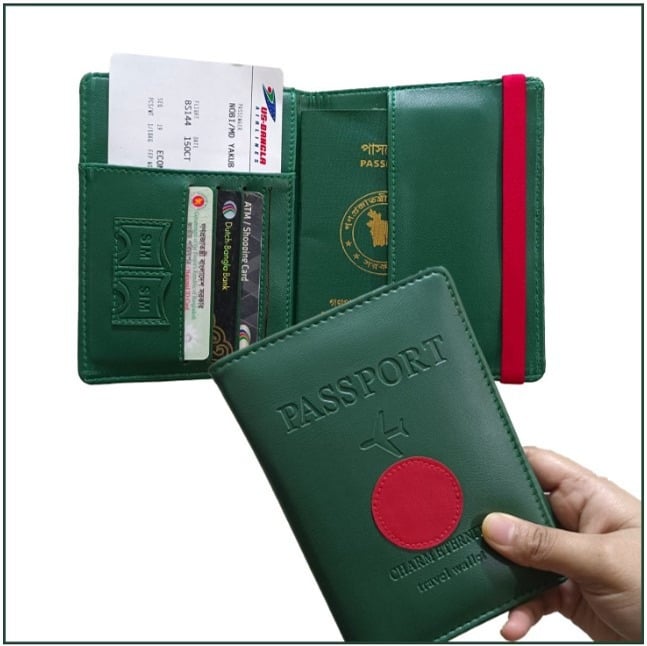 Picture of Sonar Bangla Passport Cover & Card Holder For Men/ Women - Passport Cover - Green - Int: One size