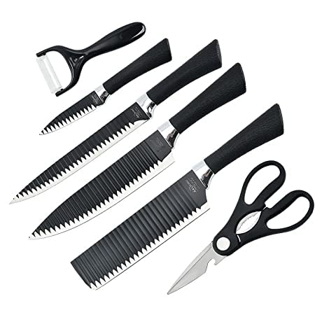 Picture of 6 PCSKNIFE set non-stick coating stainless steel - Great Value - Upscaled Quality - Black - Int: One size