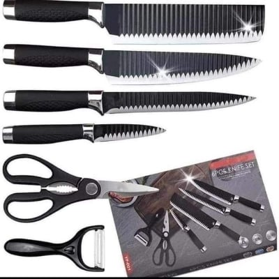 Picture of 6 PCSKNIFE set non-stick coating stainless steel - Great Value - Upscaled Quality - Black - Int: One size