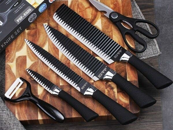 Picture of 6 PCSKNIFE set non-stick coating stainless steel - Great Value - Upscaled Quality - Black - Int: One size
