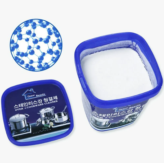 Picture of 500g Stainless Steel Cookware Cleaning Paste Household Kitchen Cleaner Washing Pot Bottom Scale Strong - Blue - Int: One size
