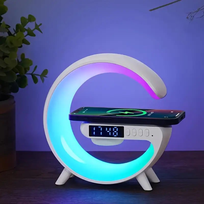 Picture of G63 Smart Light Sound Speaker Machine Fast Charging Alarm Clock 7-Color RGB Music Player Speaker - Int: One size