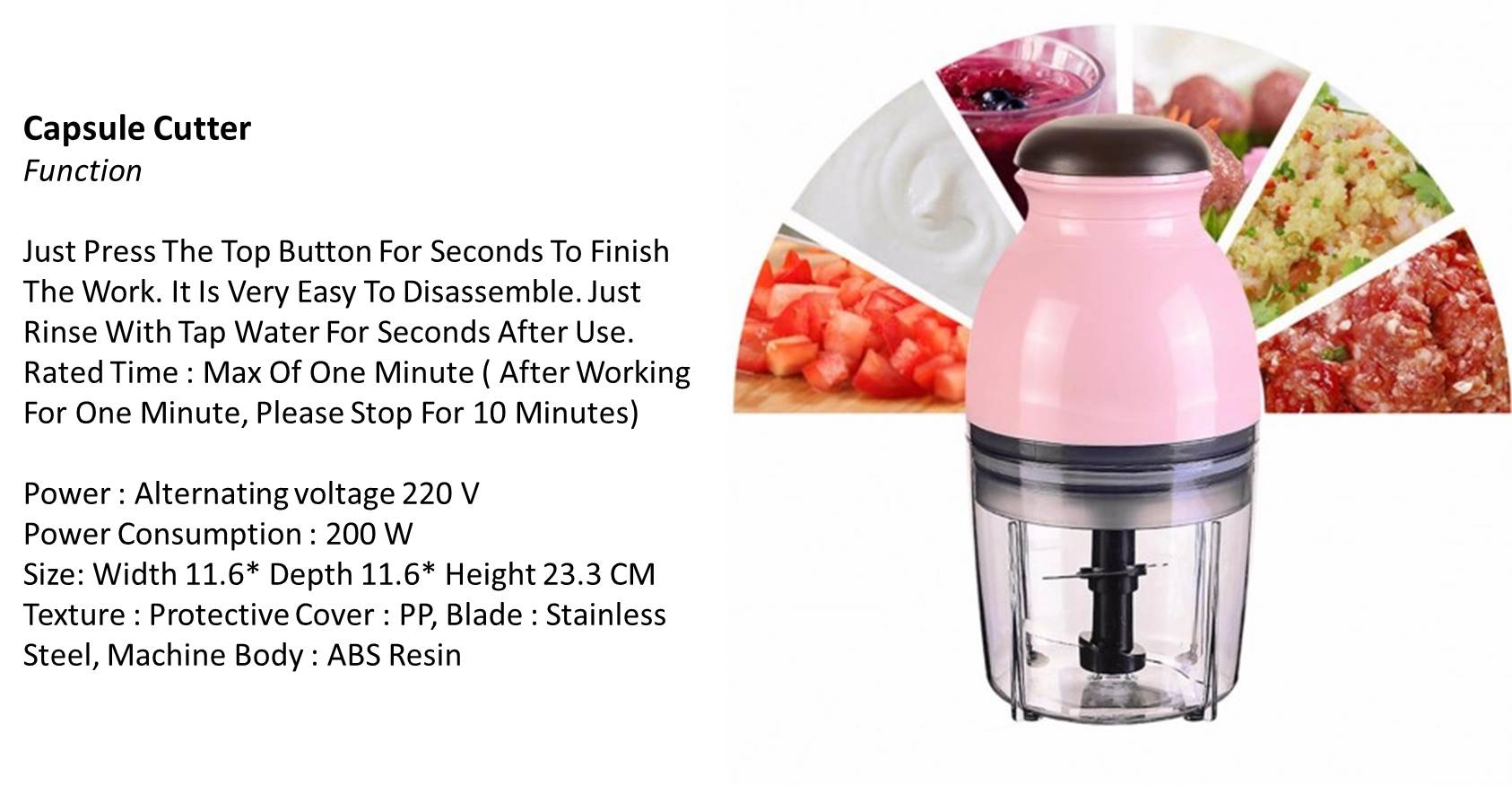 Picture of High quality multi-function Capsule Cutter / Food Processor Blenders / Mixers Grinde - Int: One size