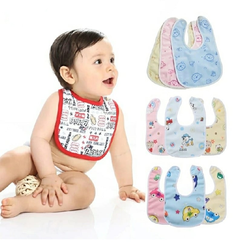 Picture of Baby Bib Fashionable Cotton Bibs For Baby - 1 Pcs (Colour As Per Stock)