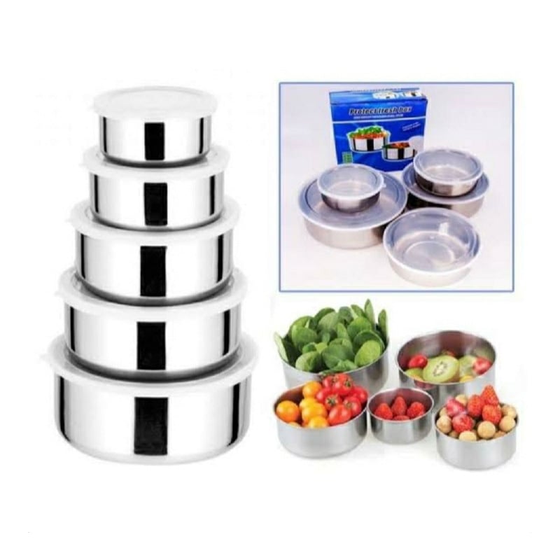 Picture of Protect fresh box, high quality stainless steel box body food grade plastic cover 5 pcs