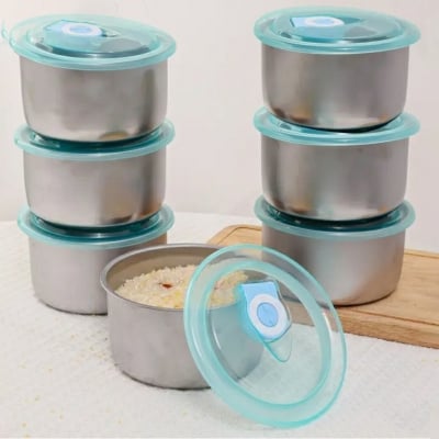 Picture of Protect fresh box, high quality stainless steel box body food grade plastic cover 5 pcs