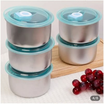 Picture of Protect fresh box, high quality stainless steel box body food grade plastic cover 5 pcs