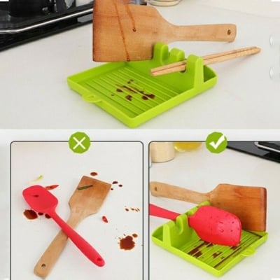 Picture of Heat Resistant Plastic Spoon Rest Kitchen Organizer Spoon Holder Tableware Rack for Spoon Pot Lid Holder