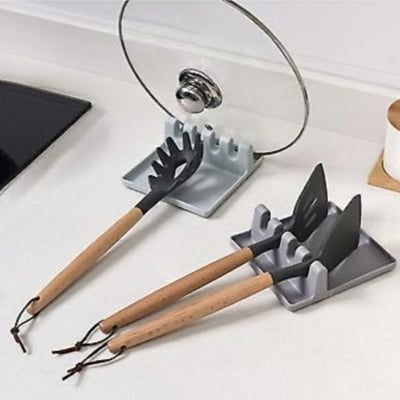 Picture of Heat Resistant Plastic Spoon Rest Kitchen Organizer Spoon Holder Tableware Rack for Spoon Pot Lid Holder