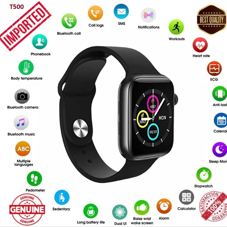 Picture of Exclusively T500 Smart Watch Compatible with Android & iOS Bluetooth Watch - Stay Connected and Track Your Fitness with This Smart and Stylish Timepiece - Black - Int: One size