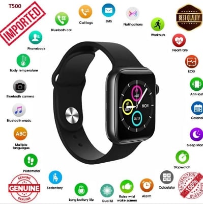 Picture of Exclusively T500 Smart Watch Compatible with Android & iOS Bluetooth Watch - Stay Connected and Track Your Fitness with This Smart and Stylish Timepiece - Black - Int: One size