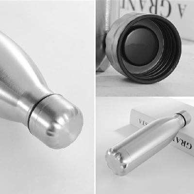Picture of 1 Pcs Sport Water Bottle Vacuum Flask 500ml Portable Stainless Steel Wide Mouth Drinking Outdoor Travel Cycle Kettle Flask Camp