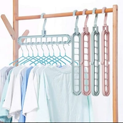 Picture of 1pcs High Quality Multi-functional Magic Hanger Storage Artifact Hanger 9 Hole Folding Hanger