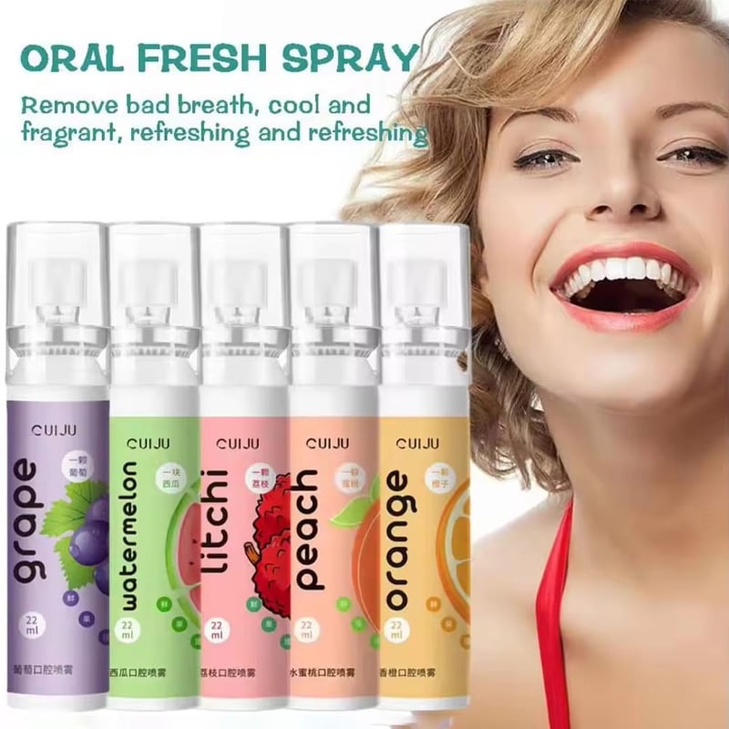 Picture of Oral Fresh Spray Mouth Freshener Oral Odor Treatment Peach 22ml Oral Breath Persistent
