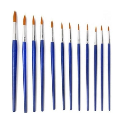 Picture of Artist Brush Paint Brush 12 pcs Mix set Blue Color Suitable for Water & Acrylic & Oil color paint