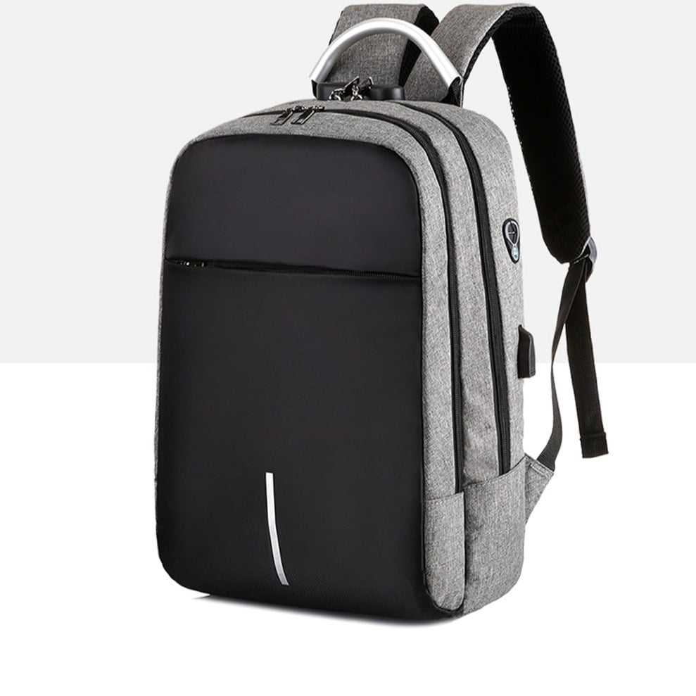 Picture of Usb Charging Waterproof Schoolbag male Business Travel Bags 15.6 inchi (Money Bag Free) - Grey - Int: One size