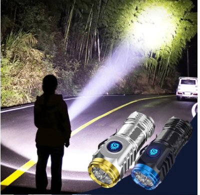 Picture of Three-Eyed Monster Mini Flash Super Power flashlight Rechargeable Portable Outdoor Lighting Long-Range Powerful Flash Lights - Multicolor - Int: One size