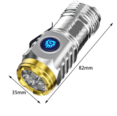 Picture of Three-Eyed Monster Mini Flash Super Power flashlight Rechargeable Portable Outdoor Lighting Long-Range Powerful Flash Lights - Multicolor - Int: One size