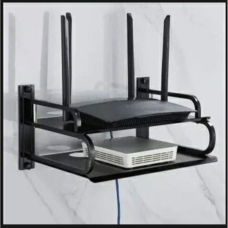 Picture of 2 layer Wall Mount Wifi Router Stand/TV Box Stand,Hanging Storage Organizer metal Stand