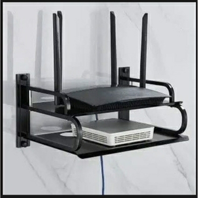 Picture of 2 layer Wall Mount Wifi Router Stand/TV Box Stand,Hanging Storage Organizer metal Stand
