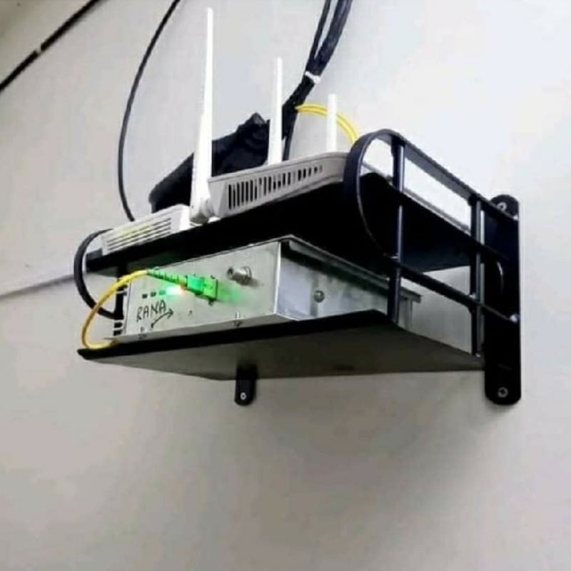 Picture of 2 layer Wall Mount Wifi Router Stand/TV Box Stand,Hanging Storage Organizer metal Stand
