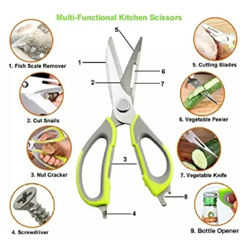 Picture of 8-In-1 Multifunctional Kitchen Scissors - Vegetable Cutter