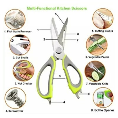 Picture of 8-In-1 Multifunctional Kitchen Scissors - Vegetable Cutter