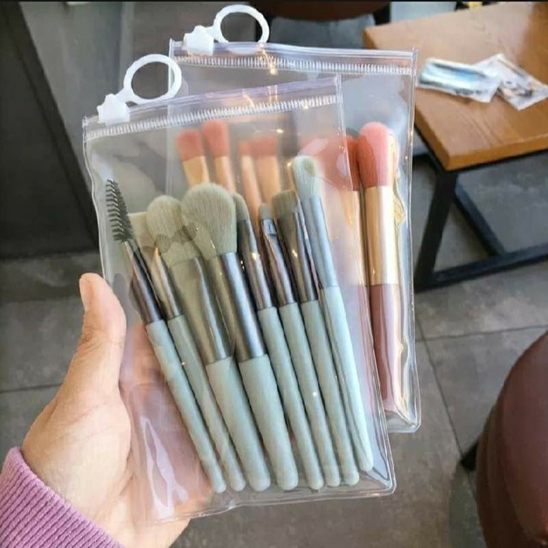 Picture of 8 Pcs Mini Travel Portable Soft Makeup Brushes Set Eye Shadow Foundation Powder Eyelash Lip Concealer Blush Make Up Brush Set