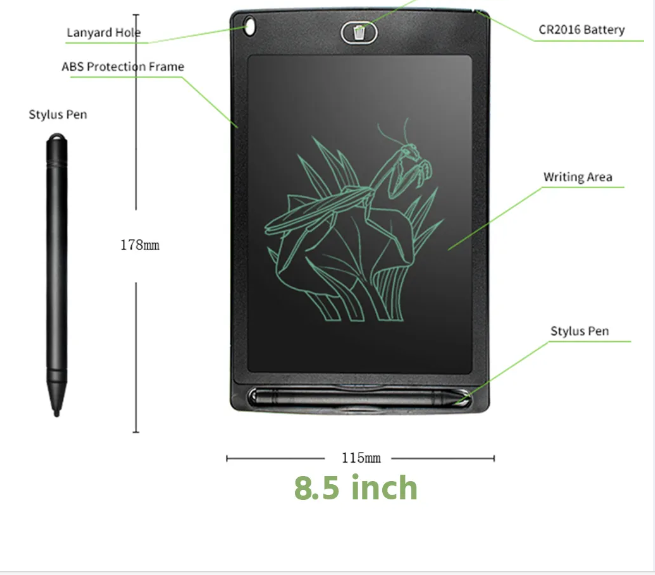 Picture of writing for kids 8.5 inch LCD drawing tablet lcd electronic writing pad drawing board New Gadgets Gift for Kids.. - Black - Int: One size