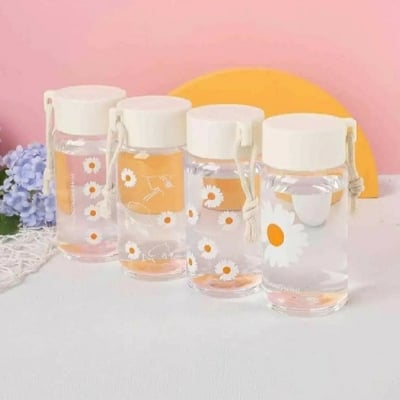 Picture of 500ml Plastic Water Bottles Daisy Transparent Bottle Outdoor Sports Water Cup Water Mug Student Portable Mug