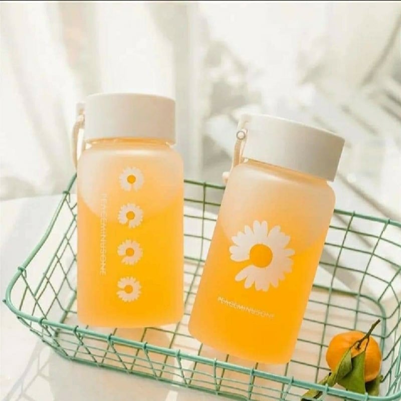 Picture of 500ml Plastic Water Bottles Daisy Transparent Bottle Outdoor Sports Water Cup Water Mug Student Portable Mug