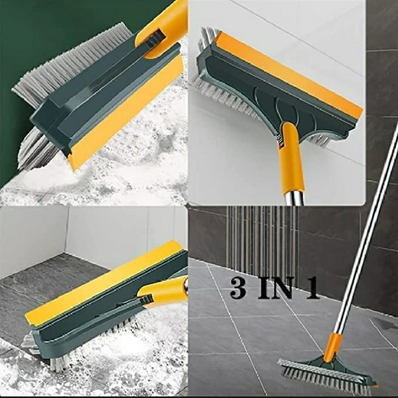 Picture of 3 in 1 Tiles Cleaning Brush, Bathroom Brush with Long Handle/ 180° Rotate Bathroom Floor Cleaning Brush,Adjustable,