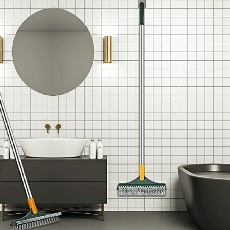 Picture of 3 in 1 Tiles Cleaning Brush, Bathroom Brush with Long Handle/ 180° Rotate Bathroom Floor Cleaning Brush,Adjustable,