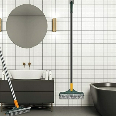 Picture of 3 in 1 Tiles Cleaning Brush, Bathroom Brush with Long Handle/ 180° Rotate Bathroom Floor Cleaning Brush,Adjustable,