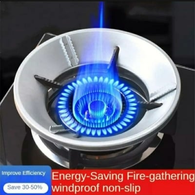 Picture of Energy Saving Gas Stove Cover Windproof Disk Windshield Bracket Universal Round Shape
