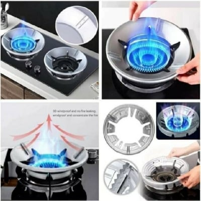 Picture of Energy Saving Gas Stove Cover Windproof Disk Windshield Bracket Universal Round Shape