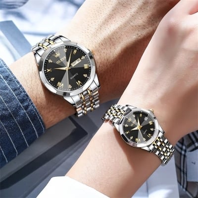 Picture of OLEVS 9931 Trendy Korean Style Luminous Calendar With Individual Watch - Black - Int: One size