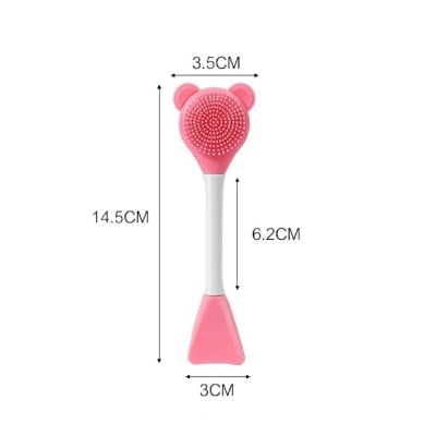 Picture of 1Pcs Silicone Bear Double Face Mask Brush Facial Cleansing Brush Strong Soft Material for Skin Care Beauty Makeup Tools