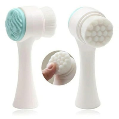 Picture of Double Silicone Facial Cleansing Brush 3D Stand Pore Cleaning Face Wash Brush Cleansing Brushes Skin Care Tool