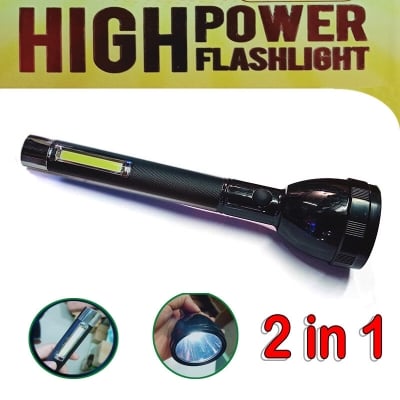 Picture of High Power USB Rechargeable LED Torch Light / Flashlights 2080 - Black - Int: One size