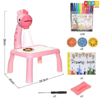 Picture of New 2024-Dream Projection Study Desk, Children Learning Study Led Projector, Art Drawing Table Toys, Kids Painting Board Desk - Multicolor